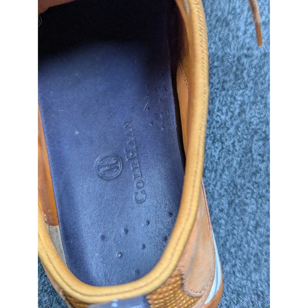 Cole Haan Nike Air Women's 7B Orange Blue Leather Mesh Sneakers Athletic Shoes
